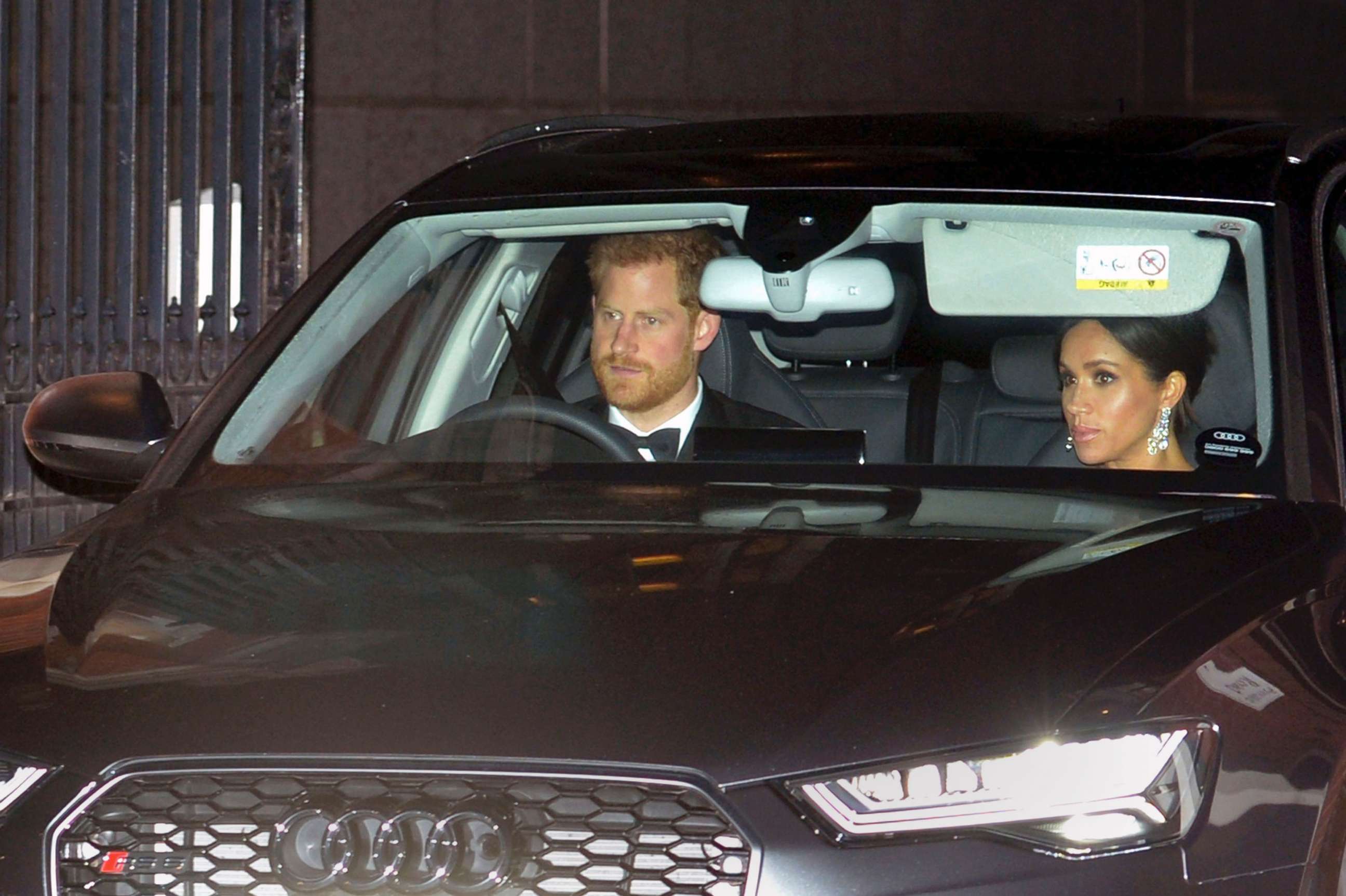 PHOTO: Britain's Prince Harry and Meghan, Duchess of Sussex arrive at Buckingham Palace in London for the Prince of Wales' 70th birthday party, in London, Nov. 14, 2018.