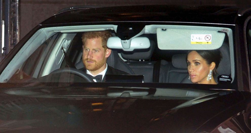 PHOTO: Britain's Prince Harry and Meghan, Duchess of Sussex arrive at Buckingham Palace in London for the Prince of Wales' 70th birthday party, in London, Nov. 14, 2018.