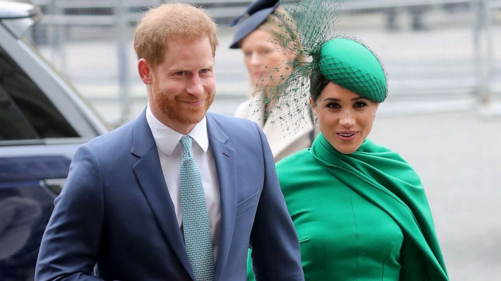 PHOTO: Prince Harry, Duke of Sussex and Meghan, Duchess of Sussex attend the Commonwealth Day Service 2020, March 9, 2020, in London.