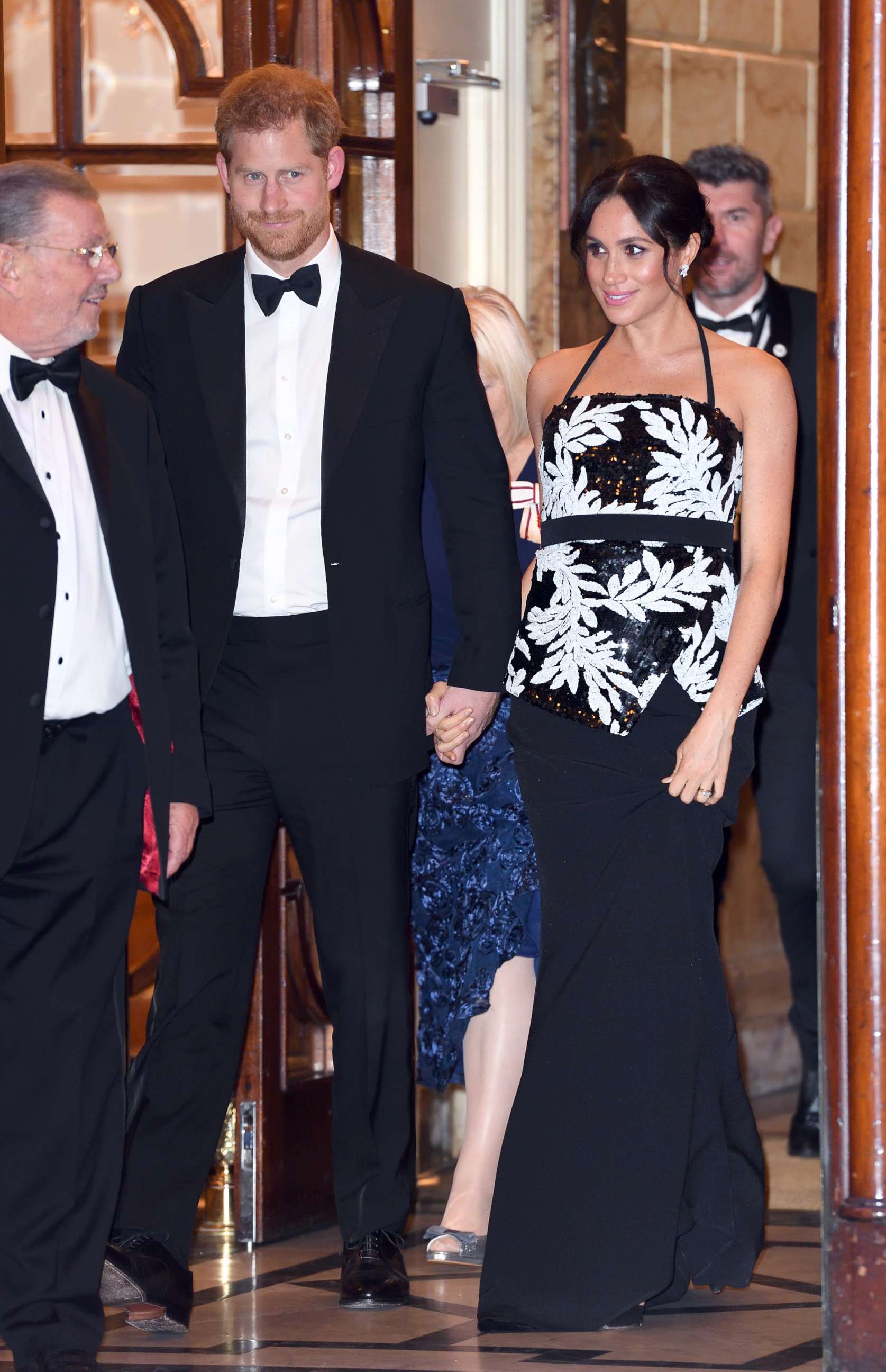 PHOTO: Prince Harry, Duke of Sussex and Meghan, Duchess of Sussex depart after attending the Royal Variety Performance 2018 at London Palladium, Nov. 19, 2018, in London.