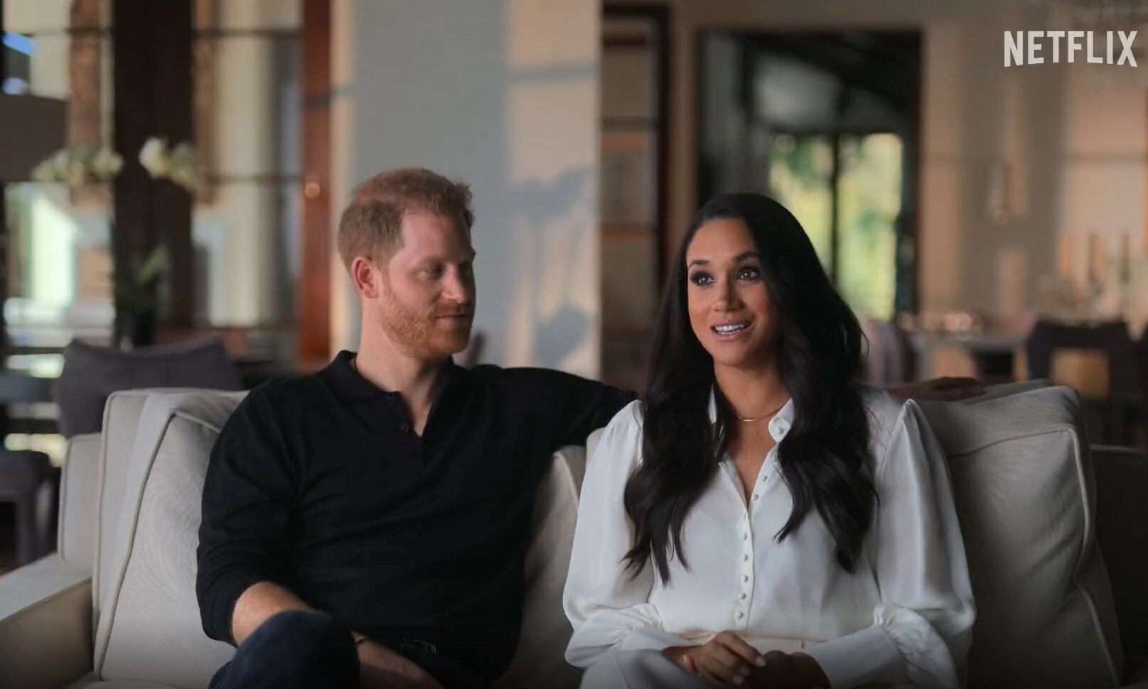 PHOTO: Prince Harry and Meghan are seen in a clip of their six-part Netflix docuseries titled "Harry & Meghan."