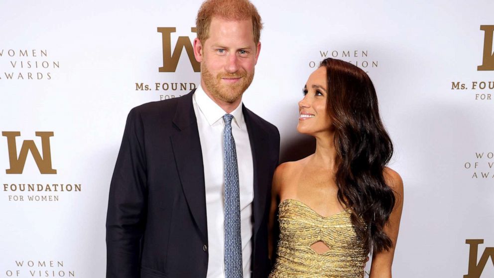 PHOTO: Prince Harry, Duke of Sussex and Meghan, The Duchess of Sussex attend the Ms. Foundation Women of Vision Awards: Celebrating Generations of Progress & Power at Ziegfeld Ballroom on May 16, 2023 in New York City.