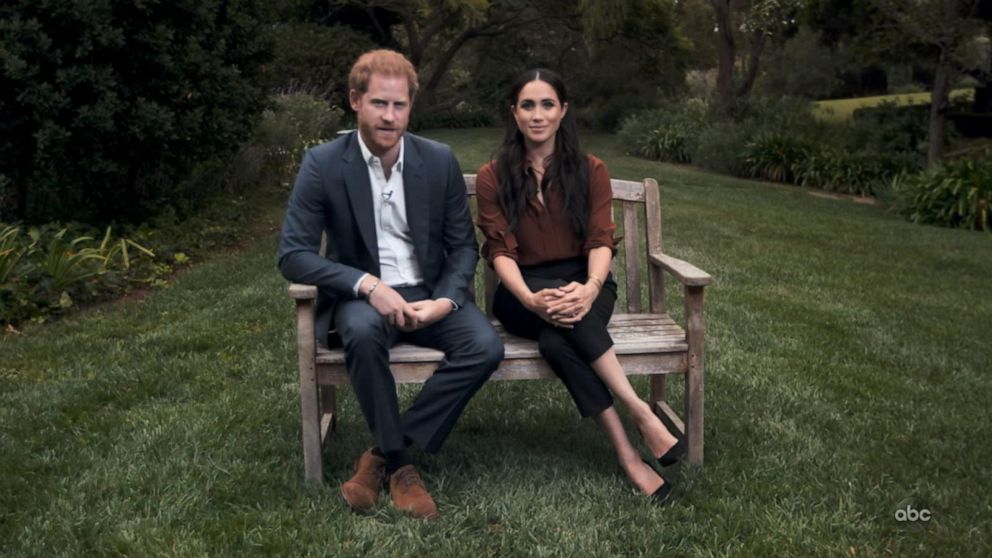 PHOTO: Prince Harry and Meghan, the Duchess of Sussex, speak about the importance of voting during the TIME100 special on ABC.
