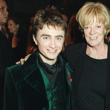 PHOTO: Daniel Radcliffe and Maggie Smith at the "Harry Potter and the Goblet of Fire" film premiere in London on Nov. 6, 2005.