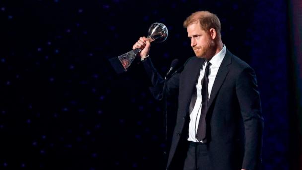 Prince Harry accepts Pat Tillman Award for Service at 2024 ESPYs - Good  Morning America