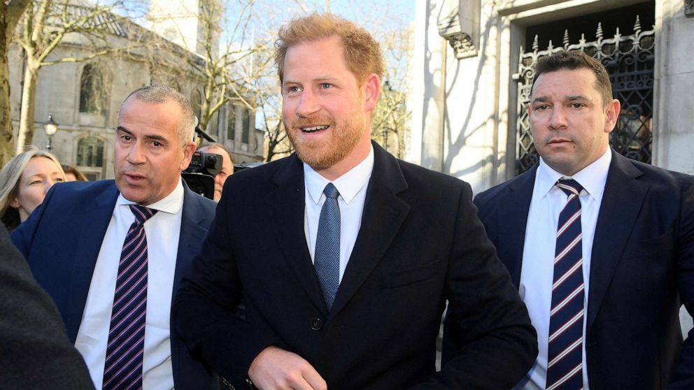 PHOTO: Britain's Prince Harry, Duke of Sussex, arrives at the High Court in London, March 27, 2023.