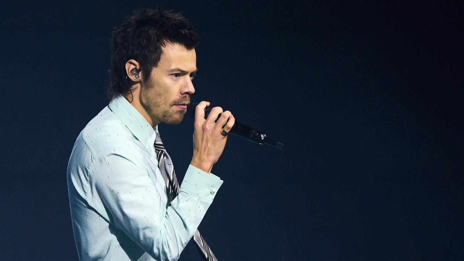 PHOTO: In this Feb. 28, 2026, file photo, Harry Styles performs during the Brit Awards 2026 in Manchester, England.