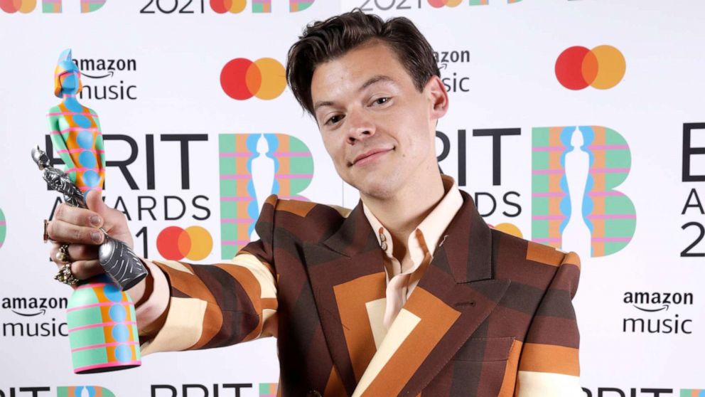 PHOTO: Harry Styles wins the Mastercard British Single award for Watermelon Sugar during The BRIT Awards 2021 at The O2 Arena, May 11, 2021, in London.