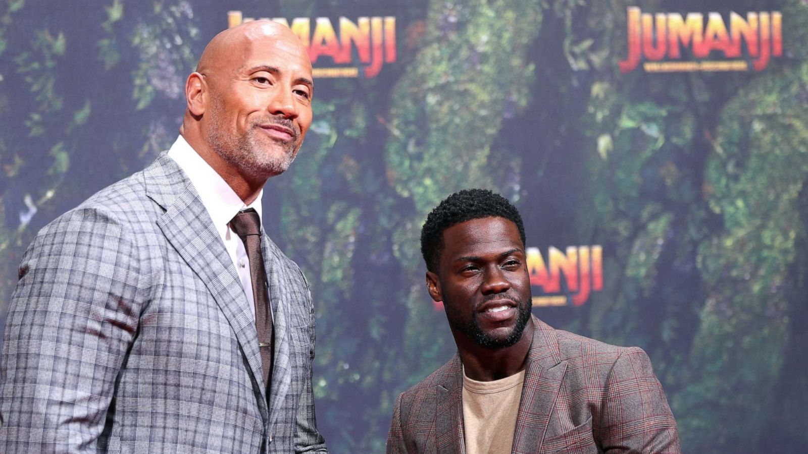 PHOTO: Dwayne Johnson and Kevin Hart arrive at the German premiere of "Jumanji: Welcome to the Jungle," Dec. 6, 2017, in Berlin.