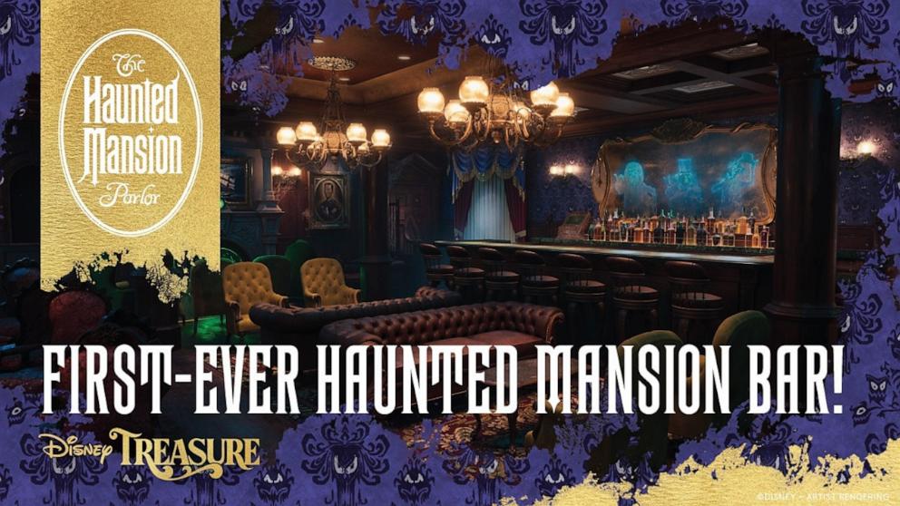 PHOTO: The new Haunted Mansion Parlor aboard the Disney Treasure cruise ship.