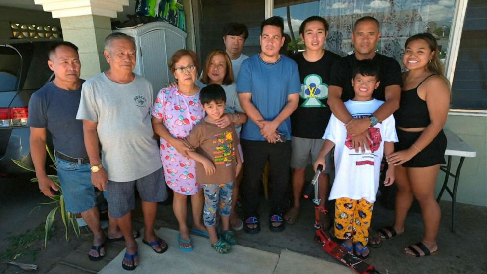 PHOTO: The Brillante and Pasalos household of 27 people were all displaced from one Lahaina home.