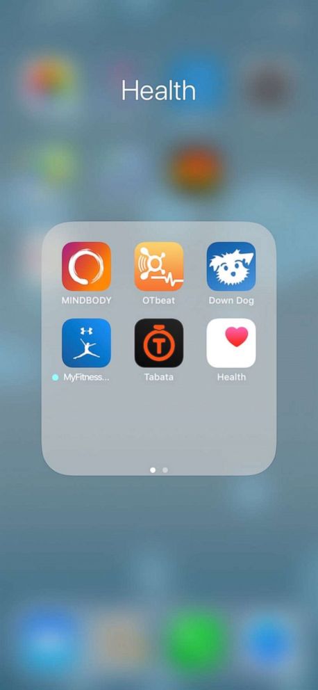 PHOTO: Apps organized on an iPhone.