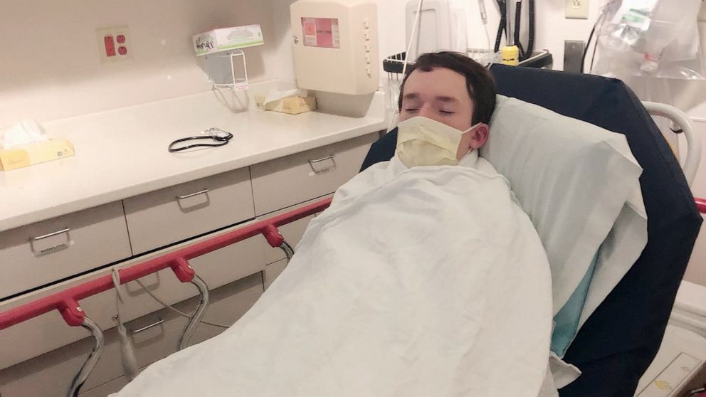 PHOTO: Dimitri Mitchell, a freshman at Kirkwood Community College in Cedar Rapids, Iowa, has had no prior health complications and began showing symptoms for COVID-19 on March 13. 