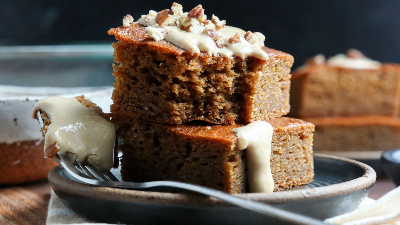 PHOTO: Healthy flourless pumpkin bars.