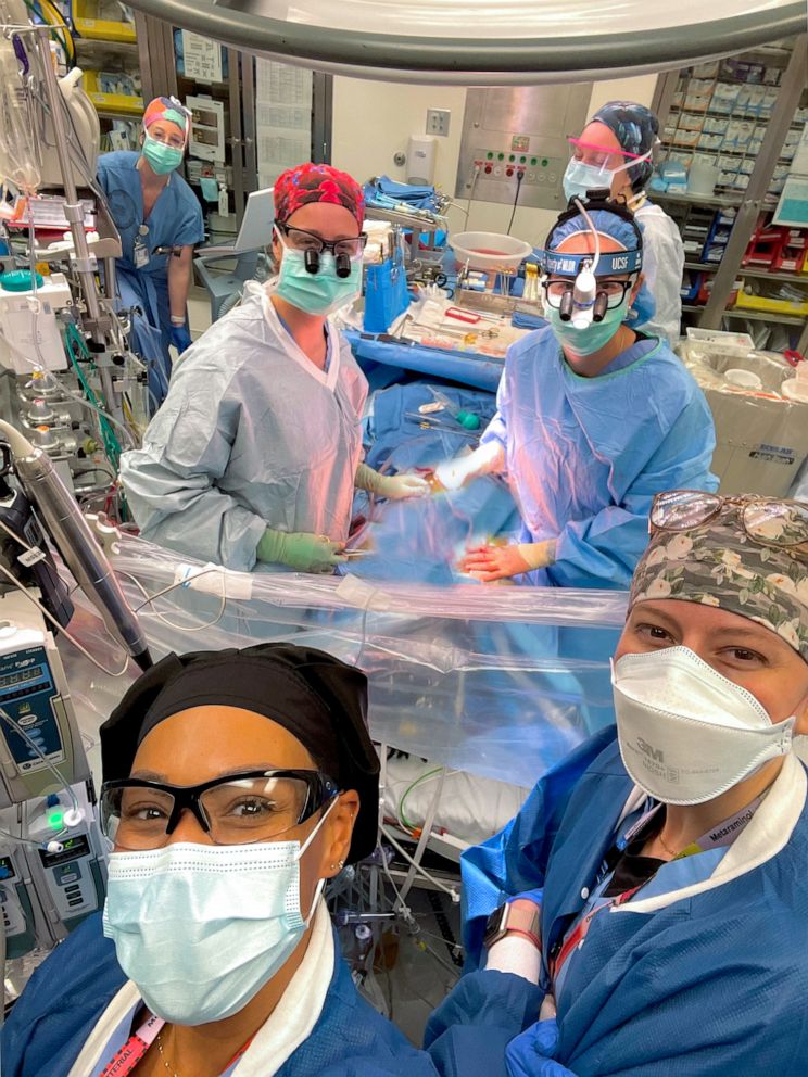 PHOTO: Gaye's heart transplant took place in early December. Dr. Blake captured this photo of the team as the operation came to a close.