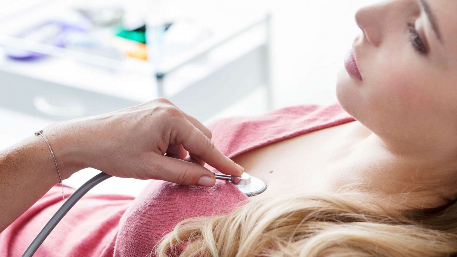 PHOTO: Stock photo of woman having her heart checked.