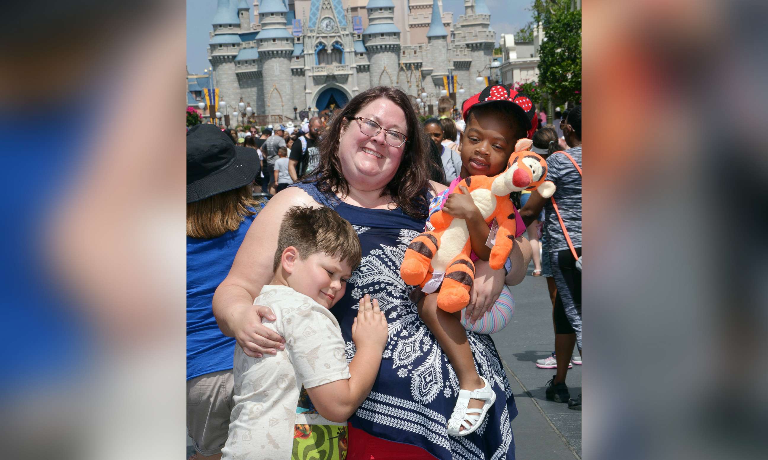 PHOTO: Alicia Erchul poses with her son, Aidan, and 4-year-old Morgan Price at Walt Disney World in March 2019.