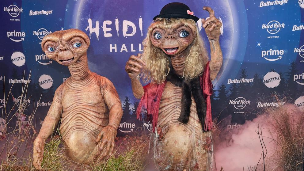 PHOTO: Tom Kaulitz, left, and Heidi Klum attend Heidi Klum's 23rd annual Halloween party, Oct. 31, 2024, in New York City.