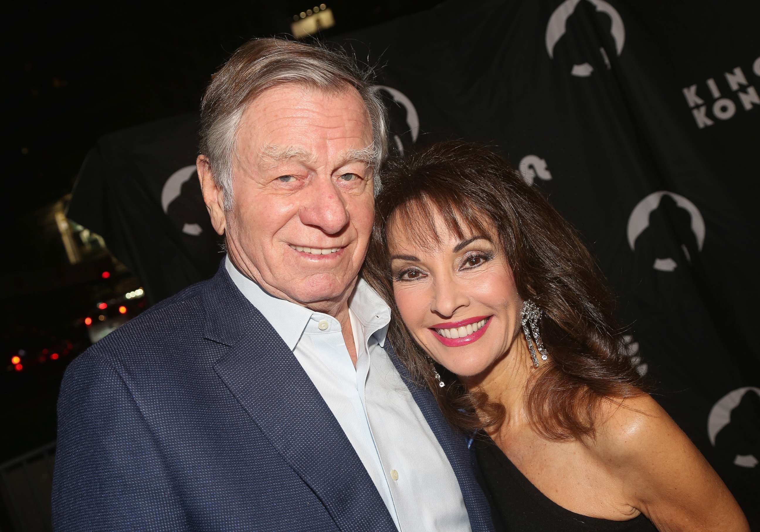 PHOTO: Helmut Huber and Susan Lucci pose at the opening night of "King Kong" on Broadway  on Nov. 8, 2018 in New York City.