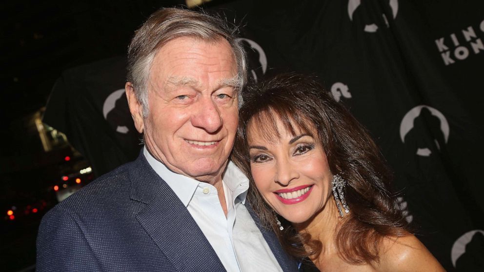 PHOTO: Helmut Huber and Susan Lucci pose at the opening night of "King Kong" on Broadway  on Nov. 8, 2018 in New York City.