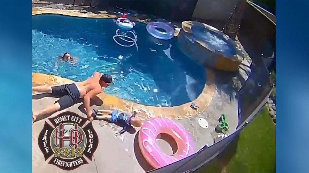 VIDEO: First responder dad springs into action to save drowning toddler