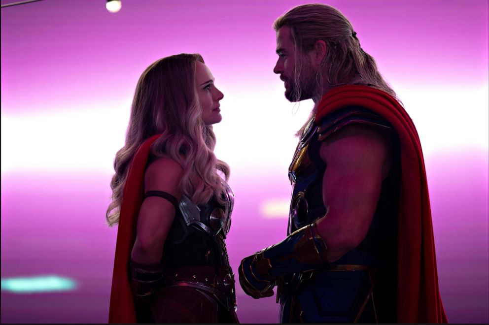 PHOTO: Chris Hemsworth and Natalie Portman in the new Marvel movie, "Thor: Love and Thunder."