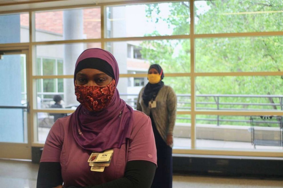 PHOTO: Fashion company Henna & Hijabs has been creating hijab for medical workers on the front lines of COVID-19.