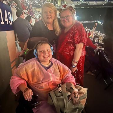 PHOTO: Erin Hinson and Henry Hinson, 11, pose with Andrea Swift at The Eras Tour in Indianapolis on Nov. 1, 2024.