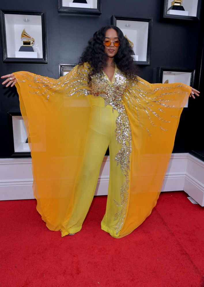 PHOTO: H.E.R. attends the 64th GRAMMY Awards at MGM Grand Garden Arena, April 3, 2022, in Las Vegas.