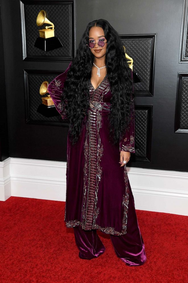 PHOTO: H.E.R. attends the 63rd Annual GRAMMY Awards at Los Angeles Convention Center, March 14, 2021, in Los Angeles.