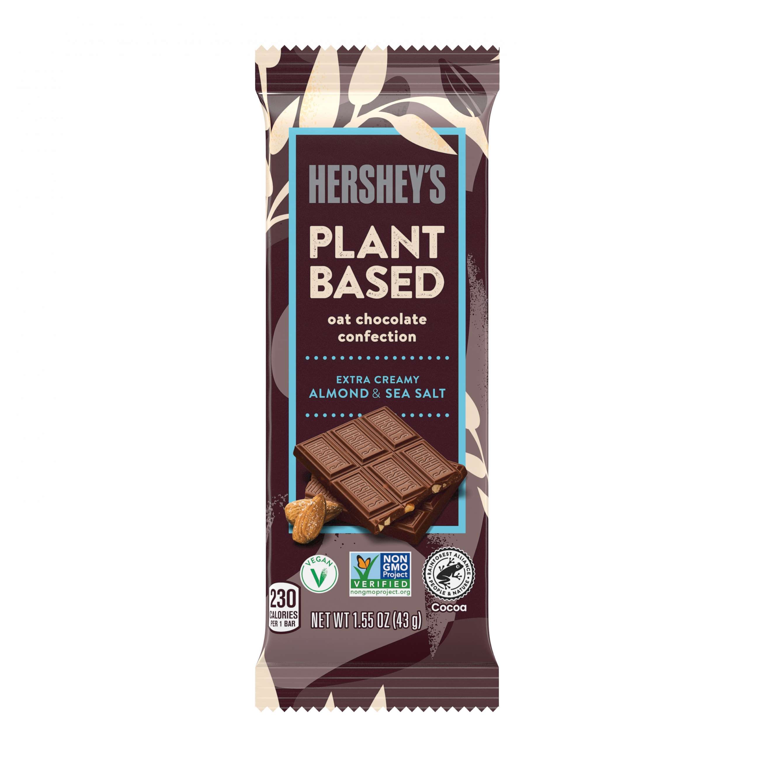 PHOTO: The new plant based extra creamy almond and sea salt Hershey's chocolate bar.