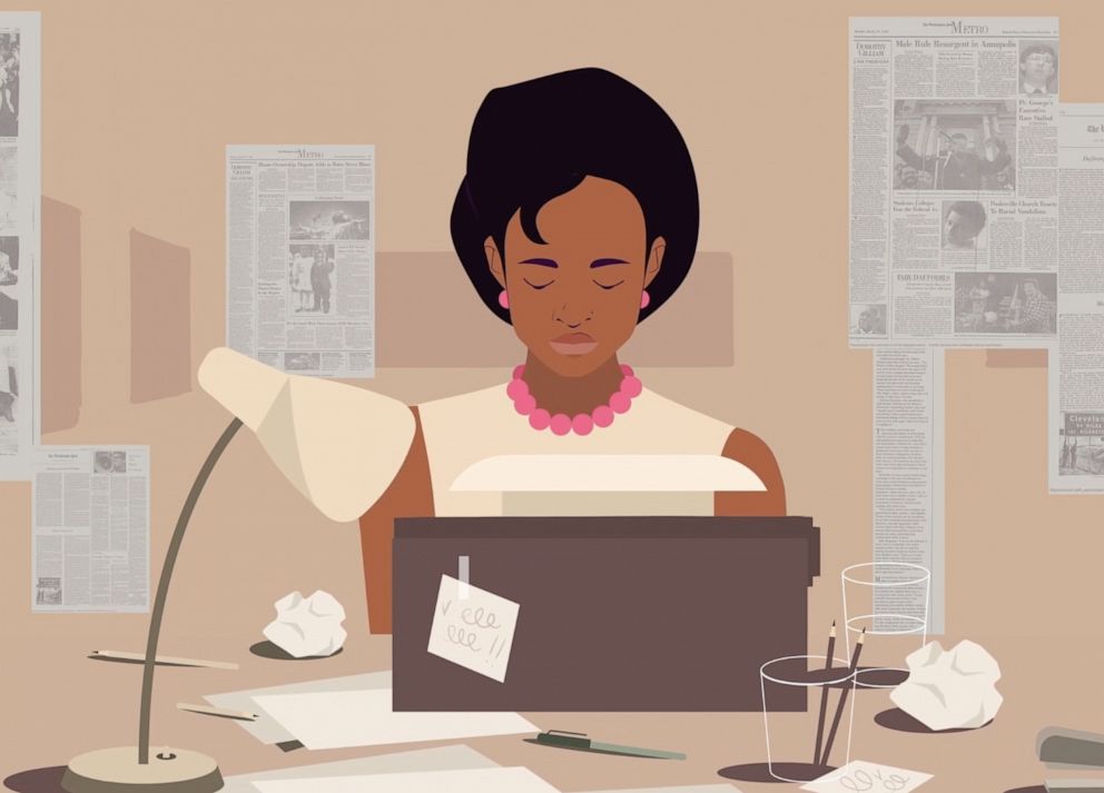 PHOTO: Herstory Lessons illustration of Dorothy Butler Gilliam, the first black female reporter for The Washington Post.