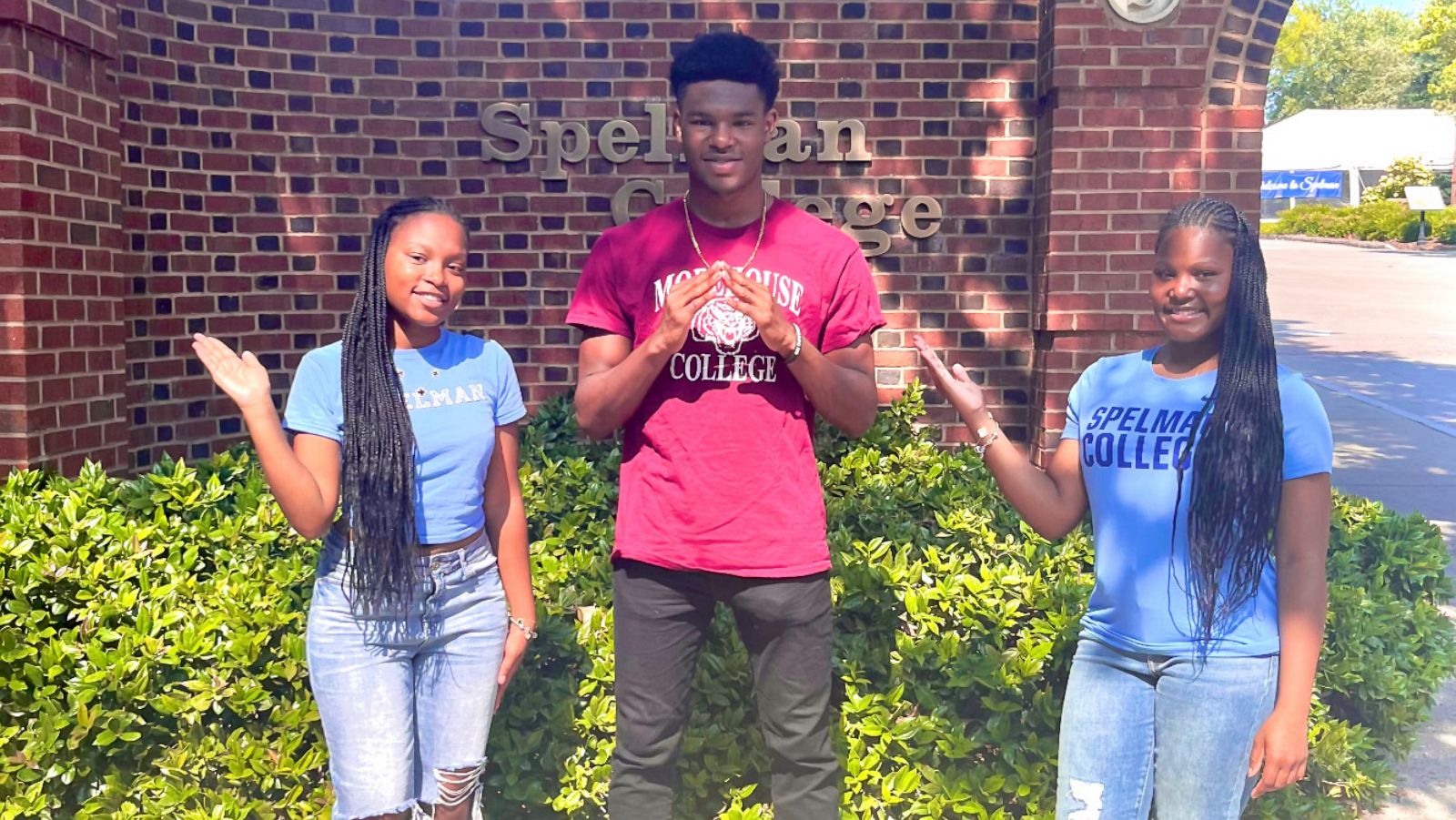 PHOTO: Triplets Morgan Hicks, left, Tony Hicks Jr., center, and Sanai Hicks are all starting college this fall in Atlanta. Morgan and Sanai Hicks will be classmates at Spelman College and Tony Hicks Jr. has enrolled at Morehouse College.