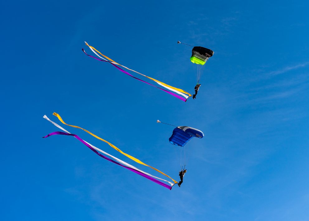 PHOTO: The Highlight Pro Skydiving Team, an all-female team of 11 highly skilled skydivers, is doing a series of jumps at events across the country to mark the 100th anniversary of the passage of the 19th Amendment, guaranteeing women's right to vote.