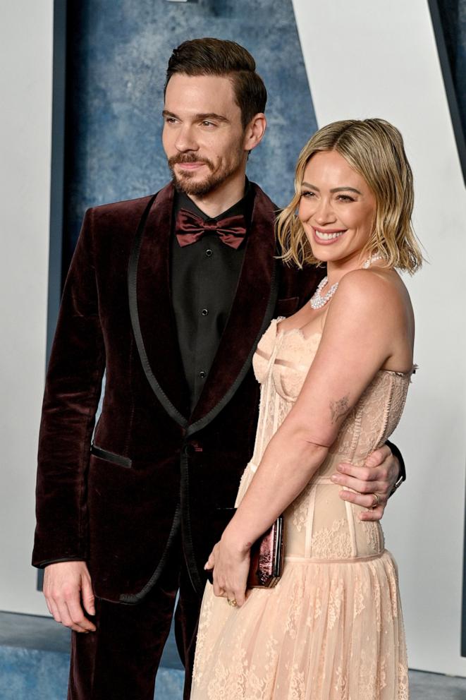 PHOTO: In this March 12, 2023, file photo, Matthew Koma and Hilary Duff attend the 2023 Vanity Fair Oscar Party in Beverly Hills, Calif.