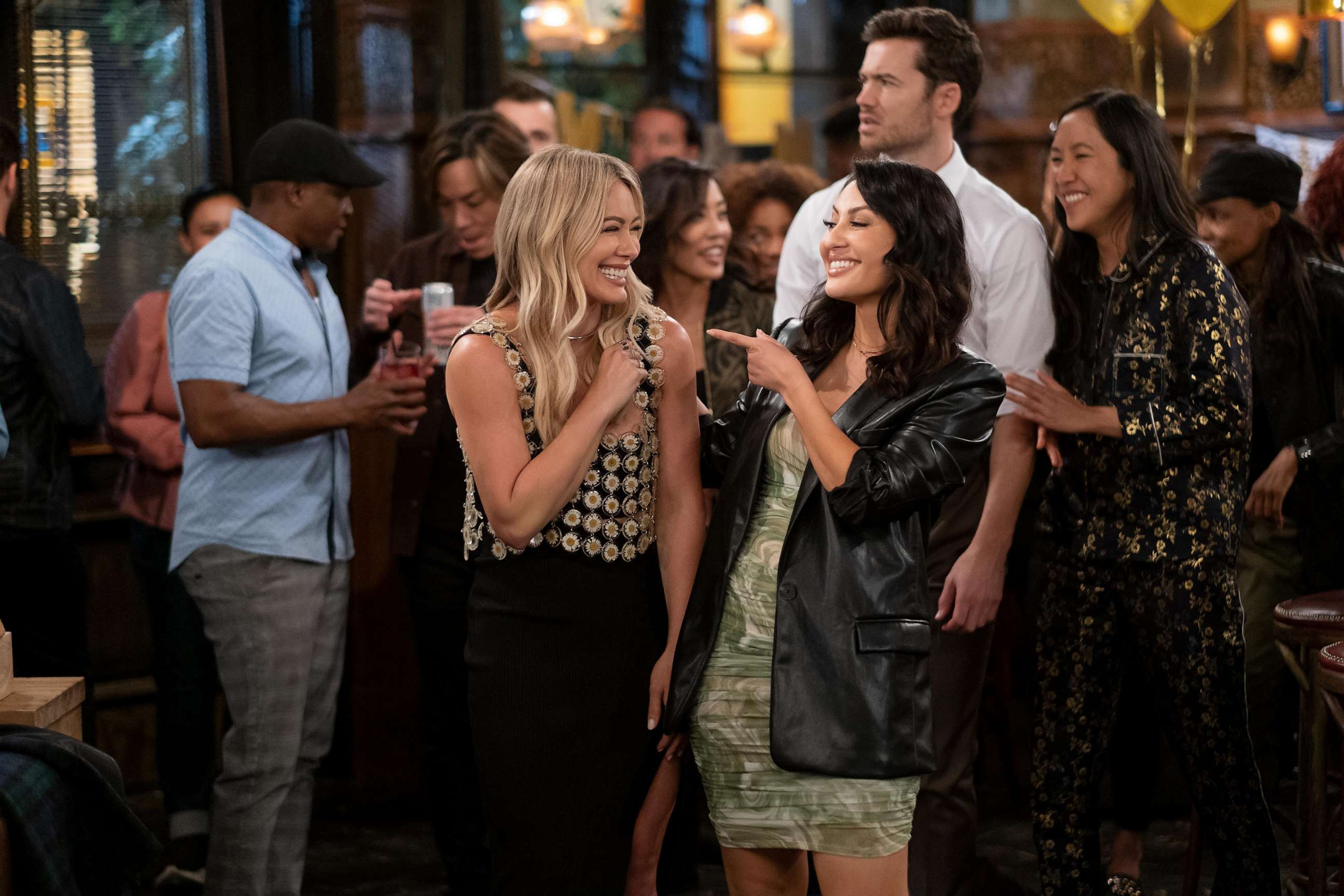 PHOTO: Sophie (Hilary Duff), Valentina (Francia Raisa), Charlie (Tom Ainsley), and Ellen (Tien Tran) are shown in a scene from season 2 of "How I Met Your Father"