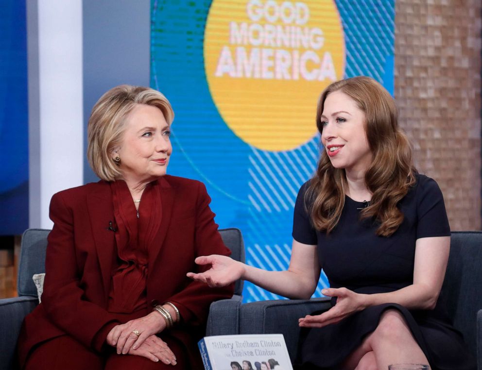 PHOTO: Hillary Clinton and Chelsea Clinton appear on Good Morning America, Oct 1, 2019.