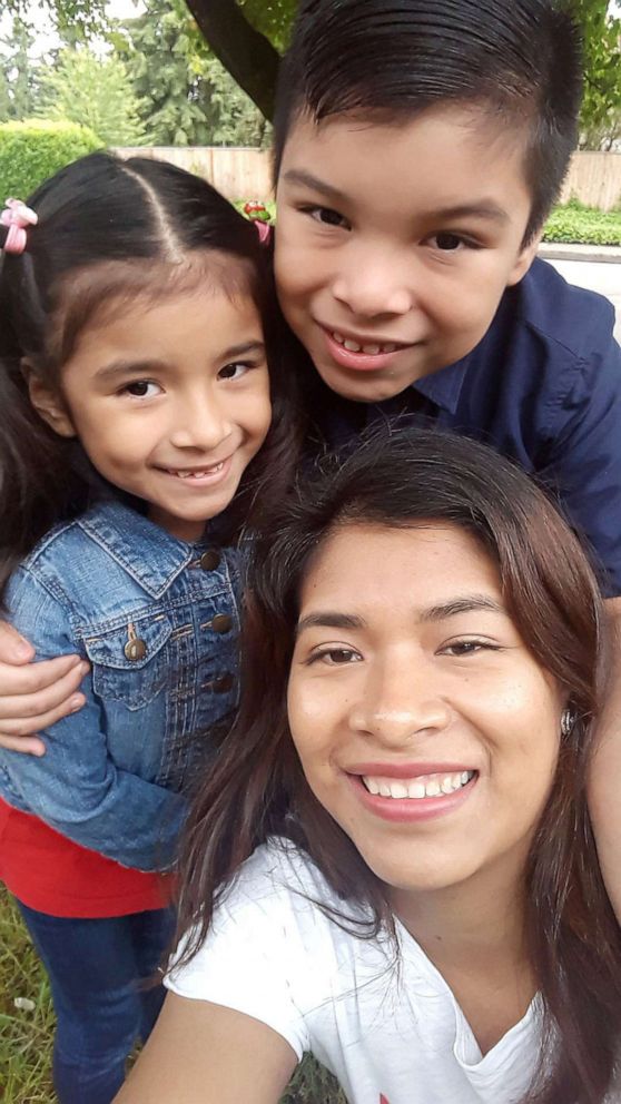 PHOTO: Sandra pictured alongside her two children in Portland, Ore.