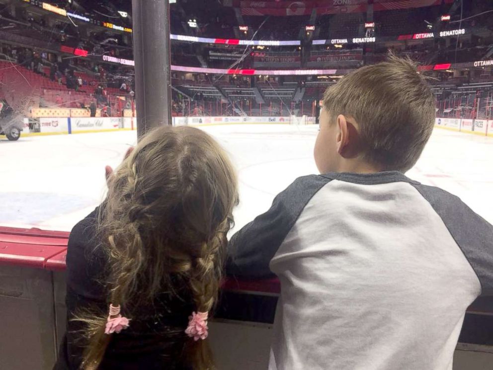 PHOTO: Demie Lathem at her first NHL game in Ottowa last month.