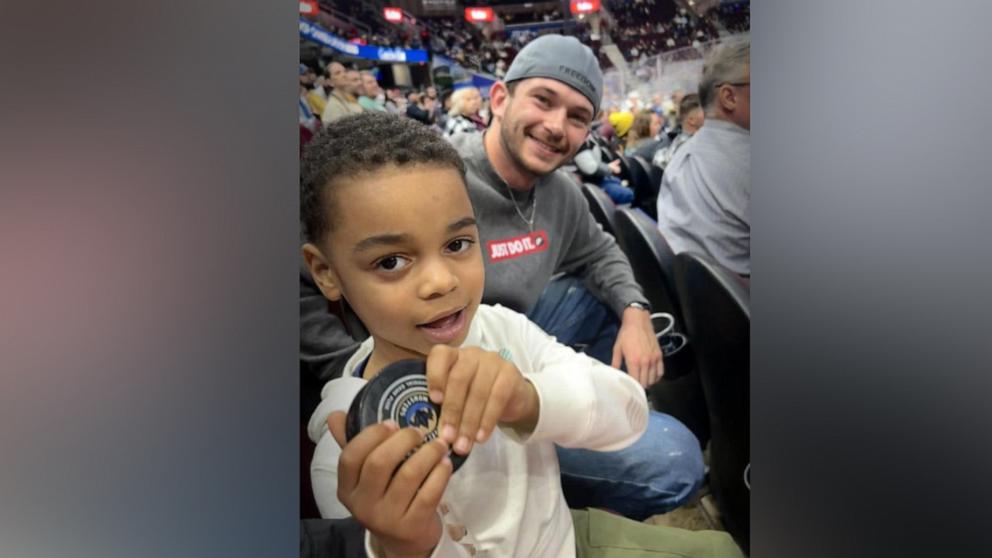 VIDEO: Stranger saves 4-year-old boy from flying puck at hockey game