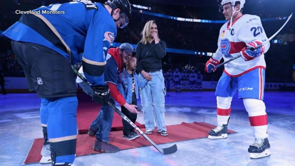PHOTO: Asia Davis turned to TikTok to help find Andrew Podolak, a coordinated fan who saved her 4-year-old son from being hit by a hockey puck at the Cleveland Monsters game.