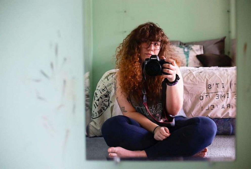 PHOTO: Hoffman takes a self-portrait in her parent's house in Philadelphia.