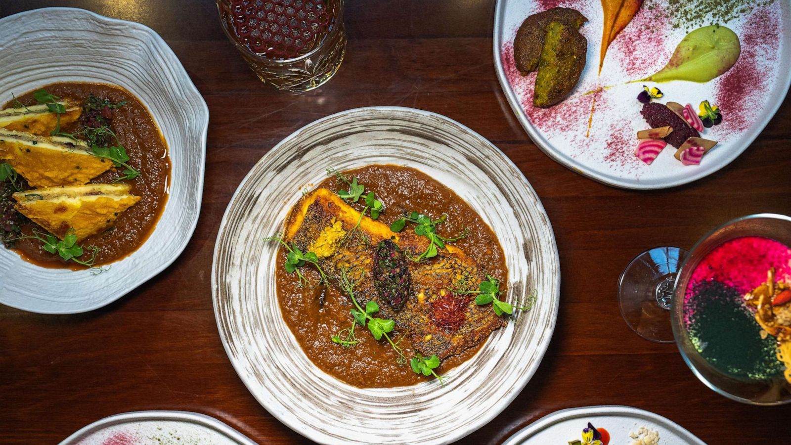 PHOTO: A table of Holi dishes from Junoon in New York City.