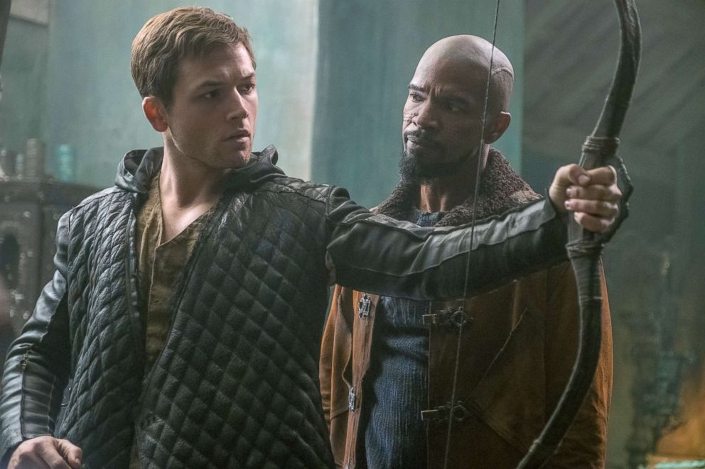 PHOTO: Taron Egerton and Jamie Foxx in a scene from "Robin Hood."