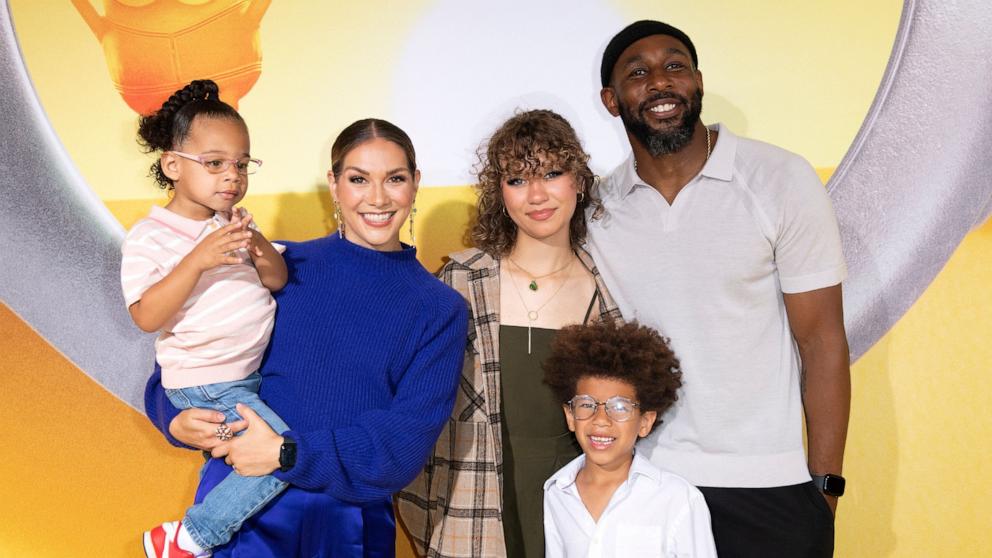 PHOTO: Allison Holker, Stephen "tWitch" Boss and family attend the Fans Premiere of Illumination and Universal Pictures' "Minions: The Rise of Gru," June 25, 2022, in Hollywood.