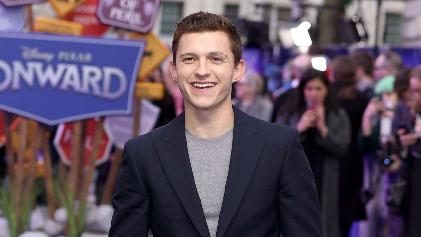 PHOTO: Tom Holland attends the "Onward" UK Premiere at The Curzon Mayfair on Feb. 23, 2020 in London, England.