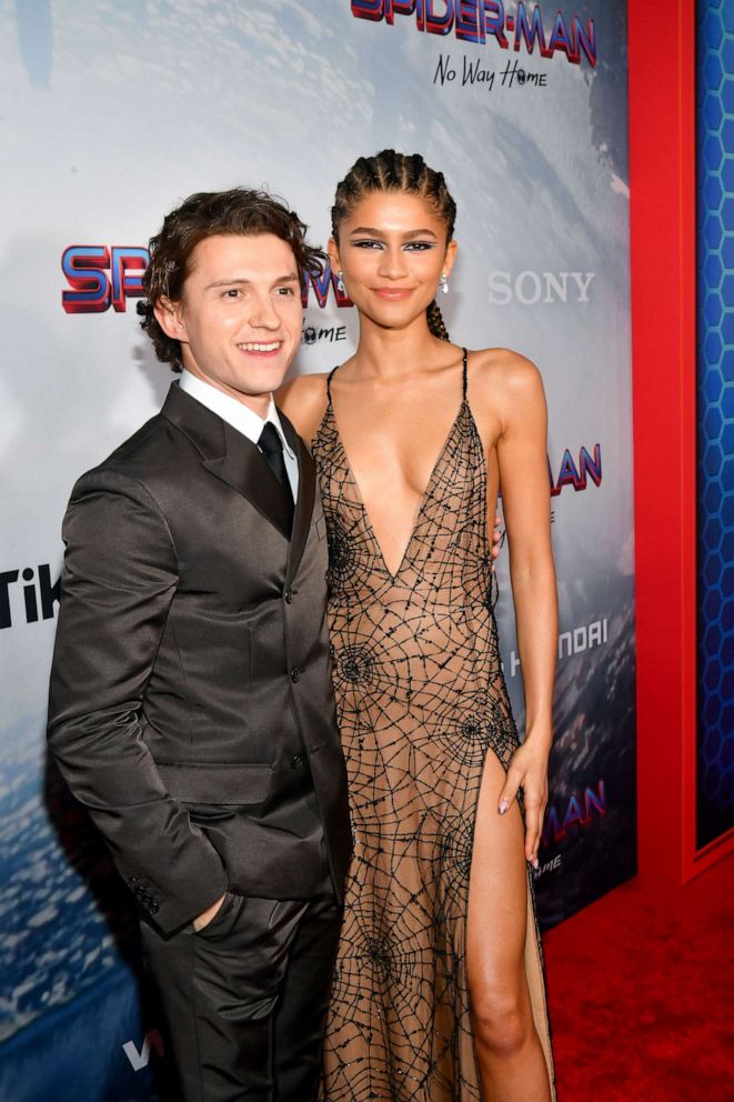 PHOTO: Zendaya and Tom Holland at the premiere of 'Spider-Man: No Way Home' at the Regency Village and Bruin Theatres in Los Angeles, December 13, 2021.