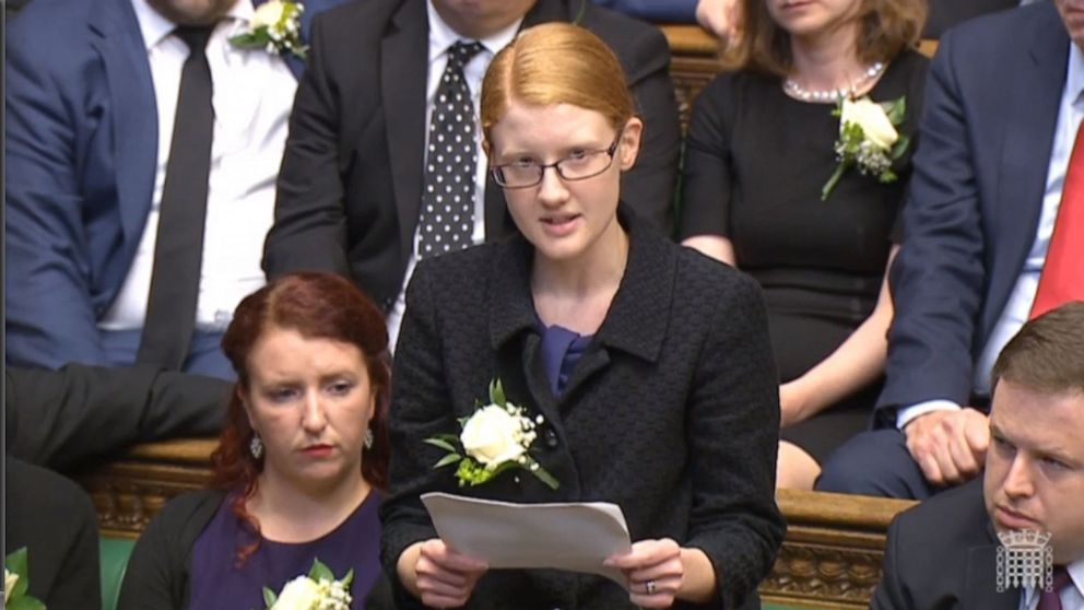 PHOTO: In this June 20, 2016, file photo, Labour MP Holly Lynch speaks in the House of Commons, London.