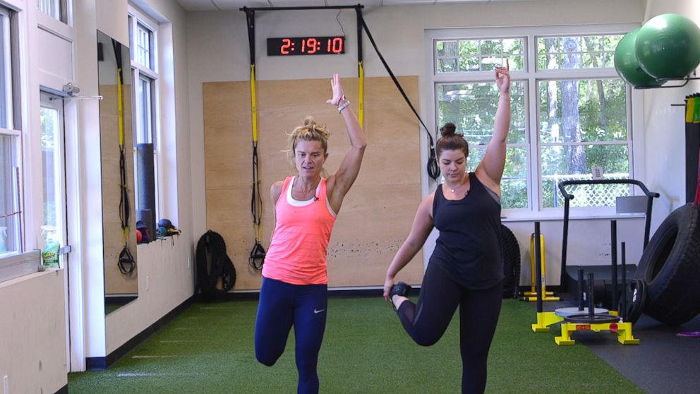 PHOTO: Holly Rilinger, left, and Julia Dodds, right, train together.