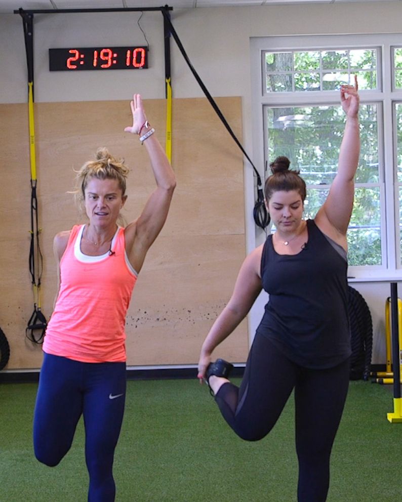 PHOTO: Holly Rilinger, left, and Julia Dodds, right, train together.